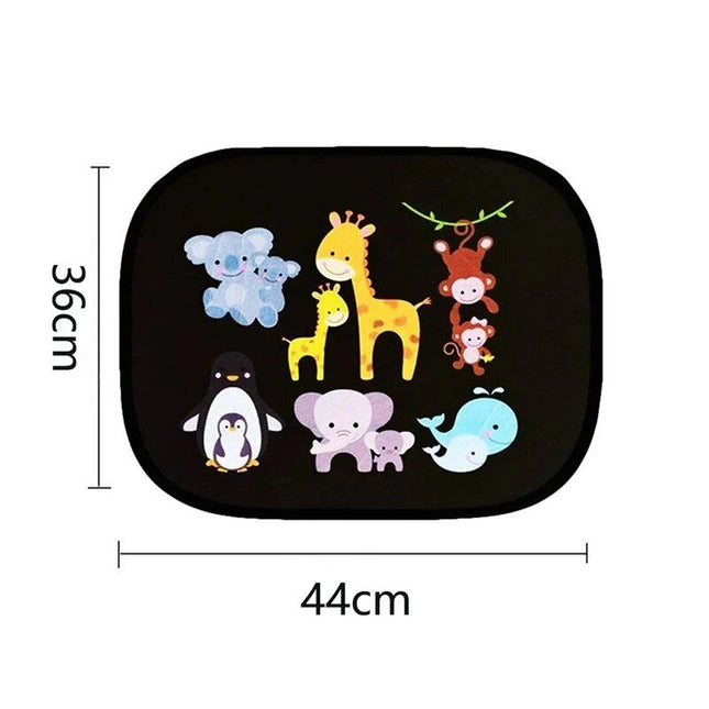 Cute Cartoon Car Sun Shade for Side Windows - UV Protection, Electrostatic Adsorption, 44x36cm - Wnkrs