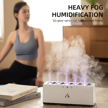 Humidificateur et diffuseur à effet de flamme à LED RVB à ultrasons - Brumisateur 900 ml pour la maison et le bureau