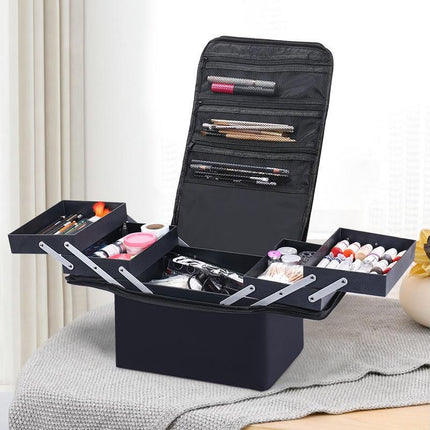 Large Capacity Multilayer Cosmetic Organizer Bag for Beauty Essentials - Wnkrs