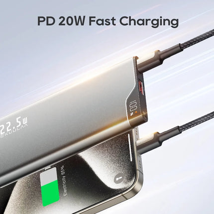 10000mAh Portable Fast Charging Power Bank with Digital Display