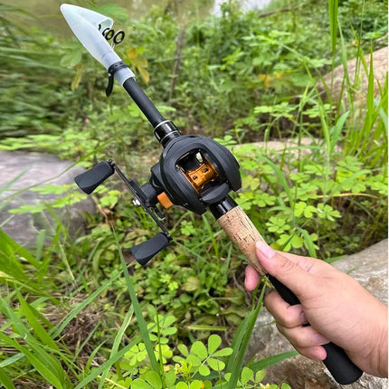 Combo de caña y carrete de pesca telescópico