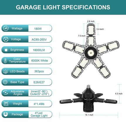 Adjustable LED Garage Ceiling Light - Wnkrs