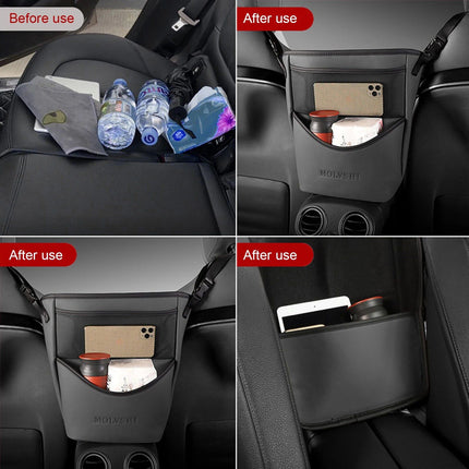 Luxurious Leather Car Seat Organizer with Protective Barrier - Wnkrs