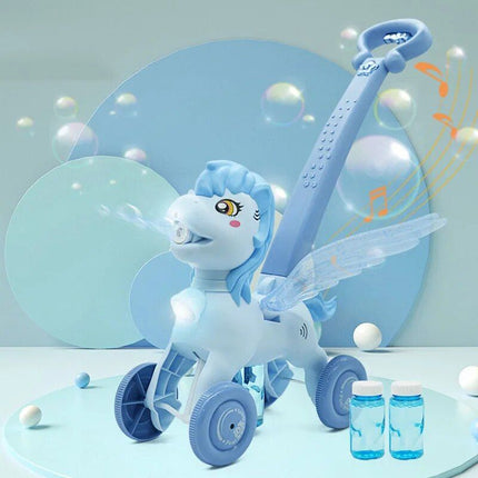 Electric Unicorn Bubble Cart with Music & Lights: A Magical Playtime Experience - Wnkrs