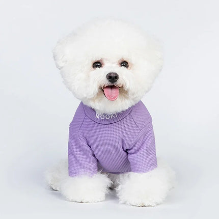 T-shirt douillet en tricot gaufré violet pour chien