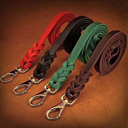 Laisse pour chien en cuir véritable de 1,5 m