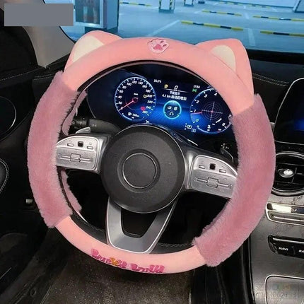 Colorful Plush Winter Steering Wheel Cover - Wnkrs