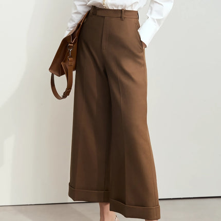 Pantalon ample chic d'automne pour femme - Pantalon de bureau décontracté