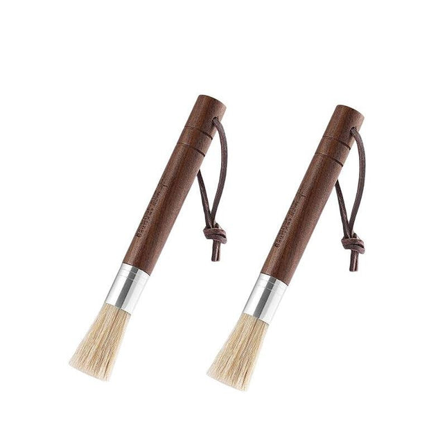 Brosse à expresso essentielle : nettoyant pour moulin à café en fibres naturelles avec manche en bois