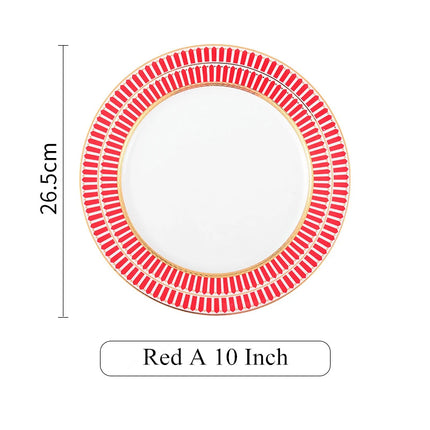 Juego de 6 platos de cerámica de porcelana nórdica: vajilla elegante y platos de postre