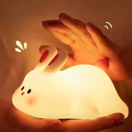 Lampe de nuit en silicone en forme de lapin mignon