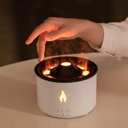 Volcano Eruption Aroma Diffuser & Air Humidifier with Flame Lamp Effect - Essential Oil Fragrance Machine for Home and Office - Wnkrs