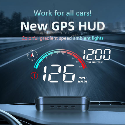 Affichage tête haute universel pour voiture avec compteur de vitesse GPS