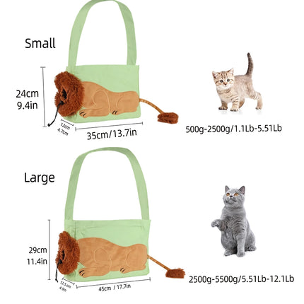 Adorable sac de transport pour animaux de compagnie en forme de lion pour petits chiens et chats