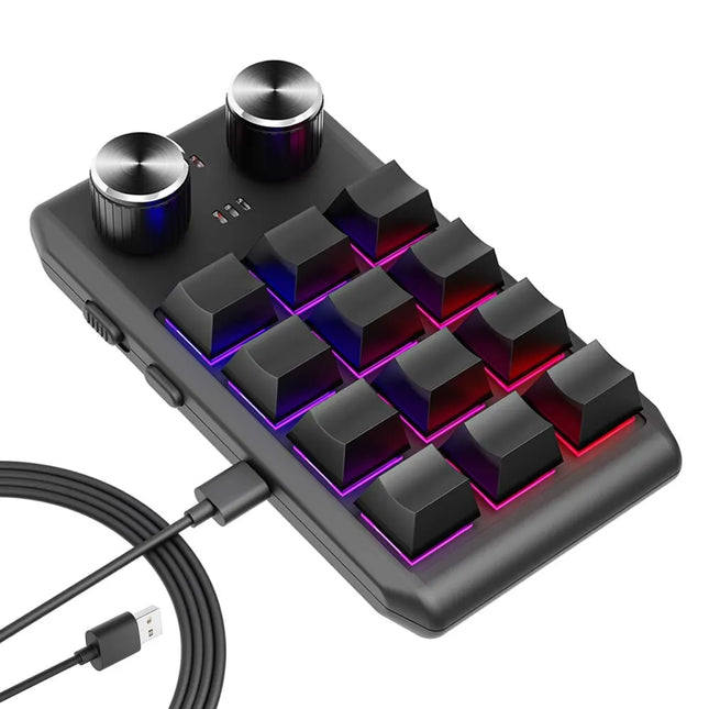 Teclado mecánico RGB compacto con Bluetooth, macros personalizados y perillas duales