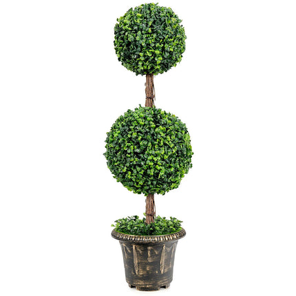 Elegant 36" Double Ball Topiary Artificial Tree for Indoor & Outdoor Decor - Wnkrs