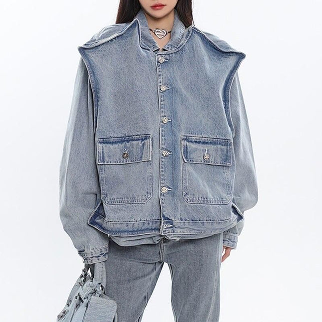 Casual Patchwork Denim Jacket