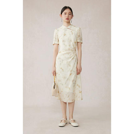 Floral Embroidered Cheongsam Dress