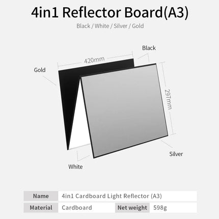 Tablero reflector para fotografía plegable 4 en 1