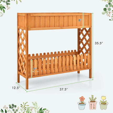 Elevated 2-Tier Wooden Garden Bed - Wnkrs