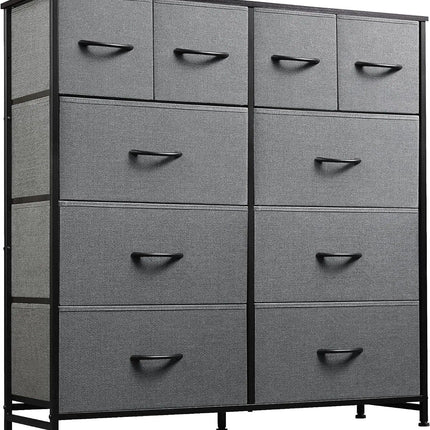 Modern White Storage Dresser with 10 Deep Drawers for Versatile Use - Wnkrs