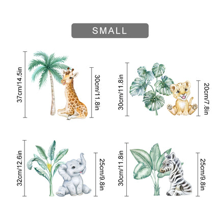 Boho Large African  Wild Animals Tropical Tree Wall Sticker - Wnkrs