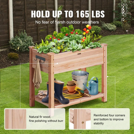 Elevated Wooden Garden Bed Planter Kit