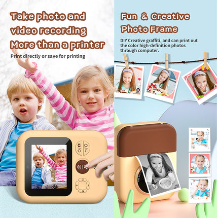 Appareil photo à impression instantanée pour enfants avec vidéo HD