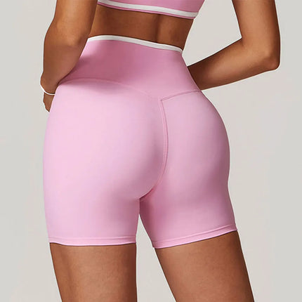 Short de yoga et de sport taille haute pour femme avec taille en V