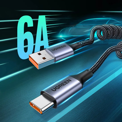 Cable de carga rápida telescópico USB tipo C de 100 W para Huawei y Xiaomi