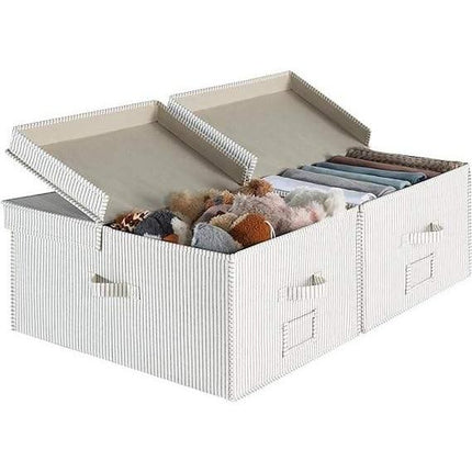 55L Large Storage Bin with Double-Open Lid & Divider - Wnkrs