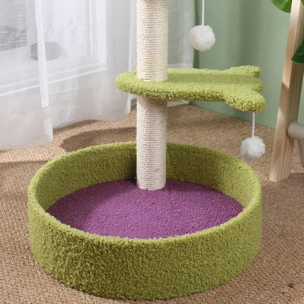 Arbre à chat et griffoir de luxe avec jouets en boules de laine