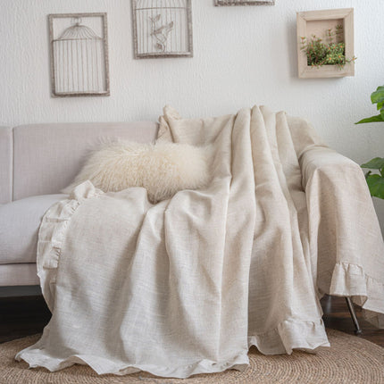 Plain Ruffled Sofa Cover