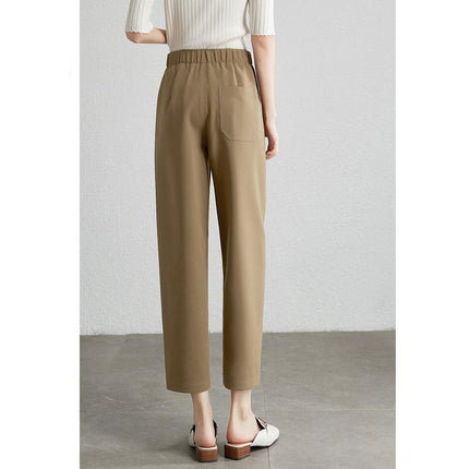 Pantalon sarouel court marron pour femme