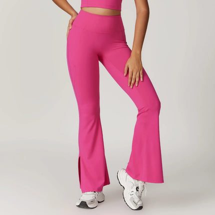 Pantalones de yoga acampanados de cintura alta para mujer