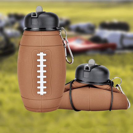 Outdoor Collapsible Sports Water Bottle Reusable Leak-proof Portable Football Water Bottle For All Sports - Wnkrs