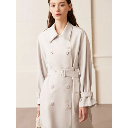 Trench-coat minimaliste élégant à double boutonnage avec ceinture