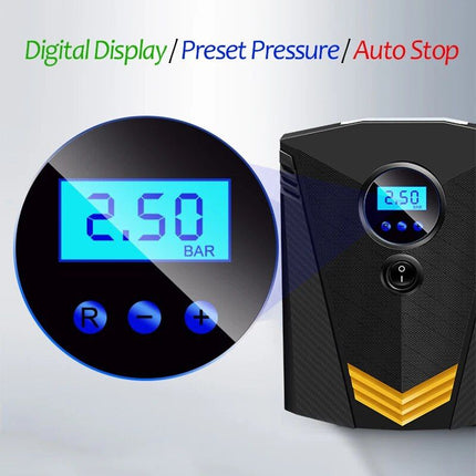 Digital Car Tire Inflatable Pump with LED Illumination and Auto Air Compressor - Wnkrs