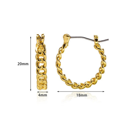 Gold Color Stainless Steel Hoop Earrings