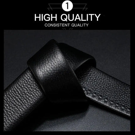 Ceinture en cuir pour homme de haute qualité avec boucle automatique en métal