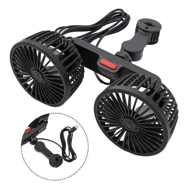 Dual Head Car Seat Cooling Fan