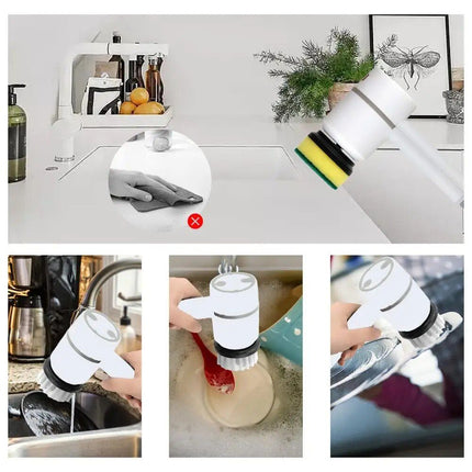 Versatile Electric Spin Scrubber Multi-Function Cleaning Tool with 4 Brush Heads - Wnkrs