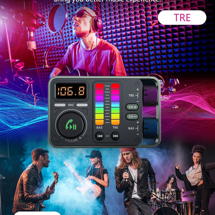 Transmisor FM Bluetooth 5.3 y reproductor de música Hi-Fi con cargador rápido para automóvil PD20W