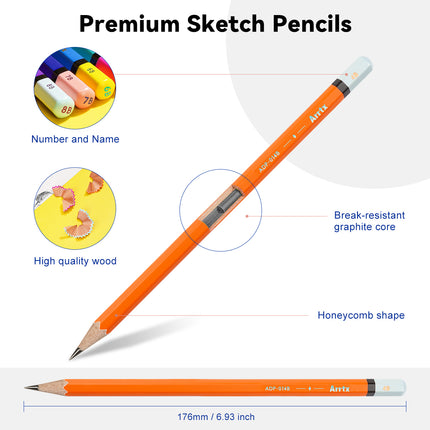 Juego de lápices para dibujar y esbozar profesional