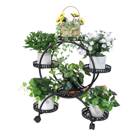 Multi-Layer Metal Plant Stand with Wheels - Wnkrs