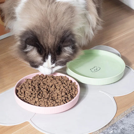 Adorable cuenco de cerámica para comida y agua de mascotas para gatos y cachorros