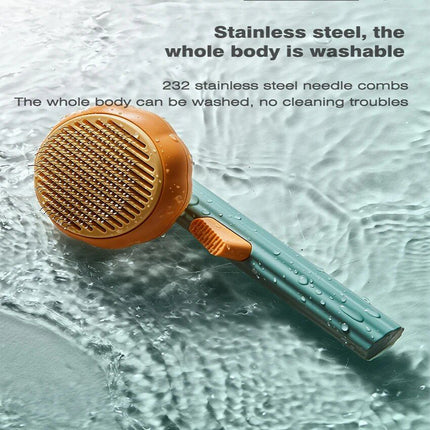 Pumpkin Cat & Dog Grooming Brush – Self-Cleaning, Tangle-Free Pet Hair Remover Comb - Wnkrs