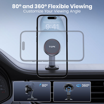 Support de téléphone magnétique réglable à 360° pour voiture