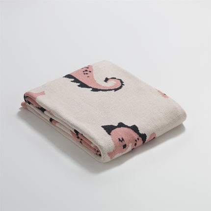 Cute Sea Horse Cotton Blanket