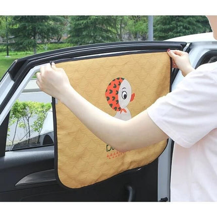 Universal Magnetic Car Sun Shade with Cute Cartoon Styling - Wnkrs